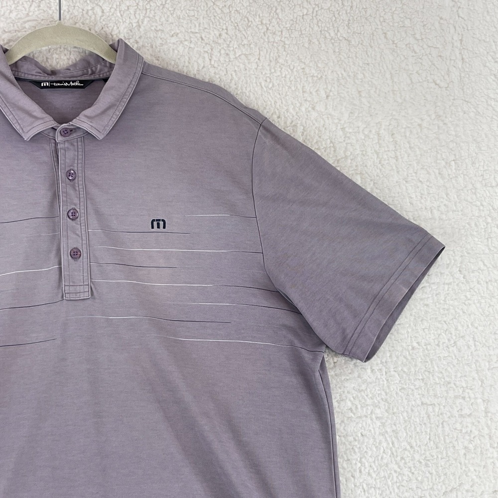 Travis Mathew Performance Golf Polo Shirt Men Size XL Purple Short Sleeve Casual - Picture 4 of 16
